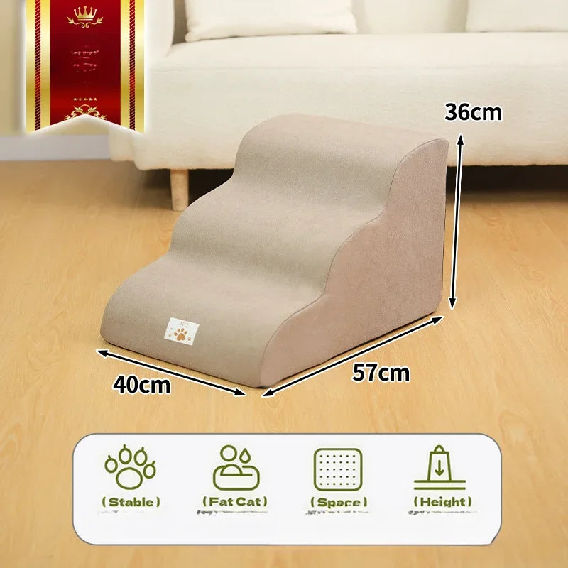 2024 Pet Ramp Dog Anti Slip Staircase Memory Sponge Detachable and Washable 3 Layer Dog and Cat Training Staircase Pet Supplies