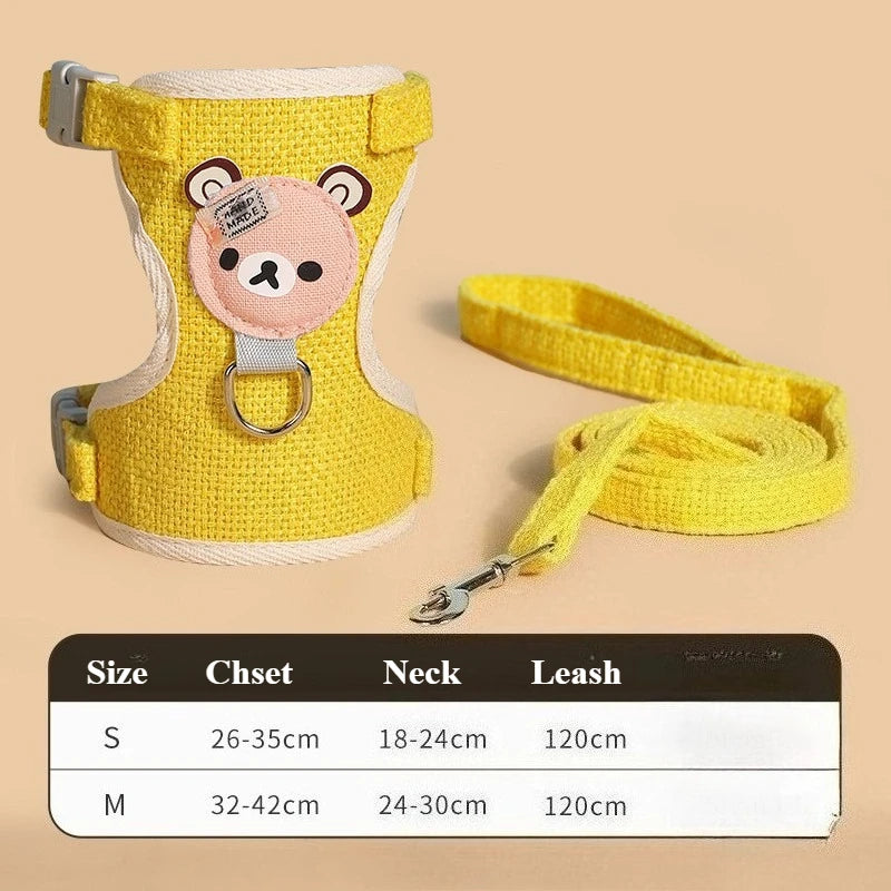 Undershirt Style Pet Leash Adjustable Cat Dog Harness Breathable Leash Convenient Pet Vest for Small Dog Cat Supplies