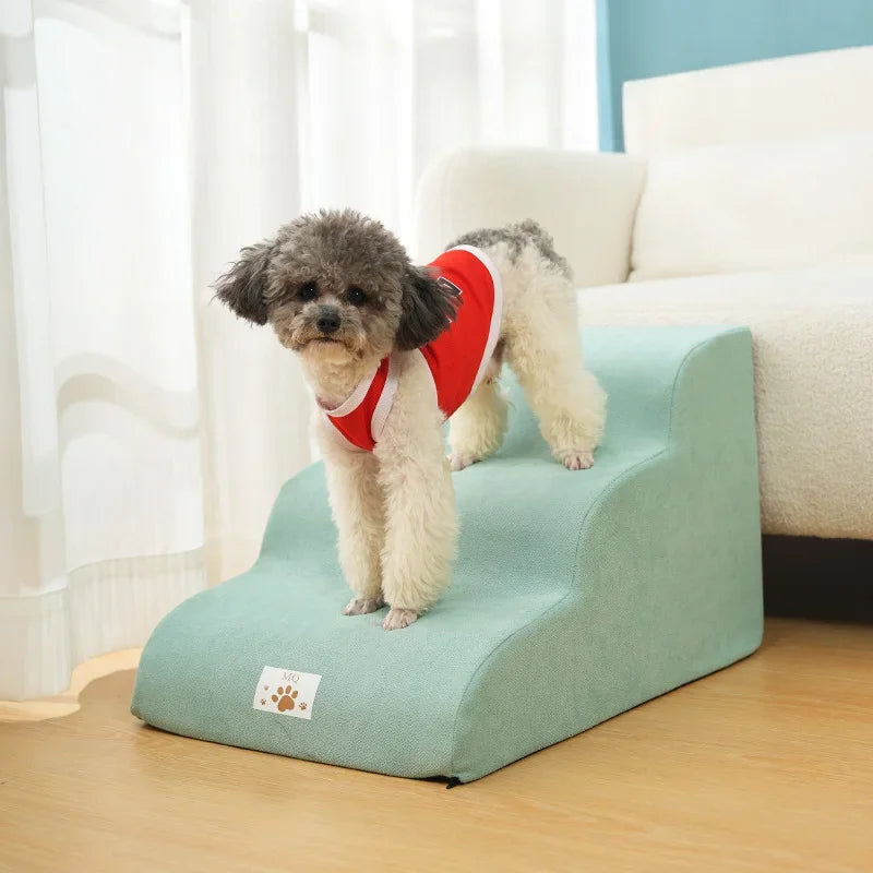 2024 Pet Ramp Dog Anti Slip Staircase Memory Sponge Detachable and Washable 3 Layer Dog and Cat Training Staircase Pet Supplies