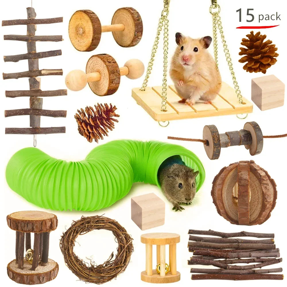 Nibble Nest™ Natural Wood Chew & Play Set