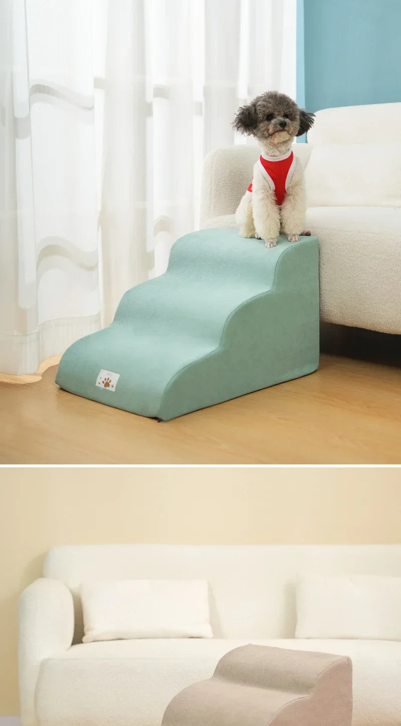 2024 Pet Ramp Dog Anti Slip Staircase Memory Sponge Detachable and Washable 3 Layer Dog and Cat Training Staircase Pet Supplies
