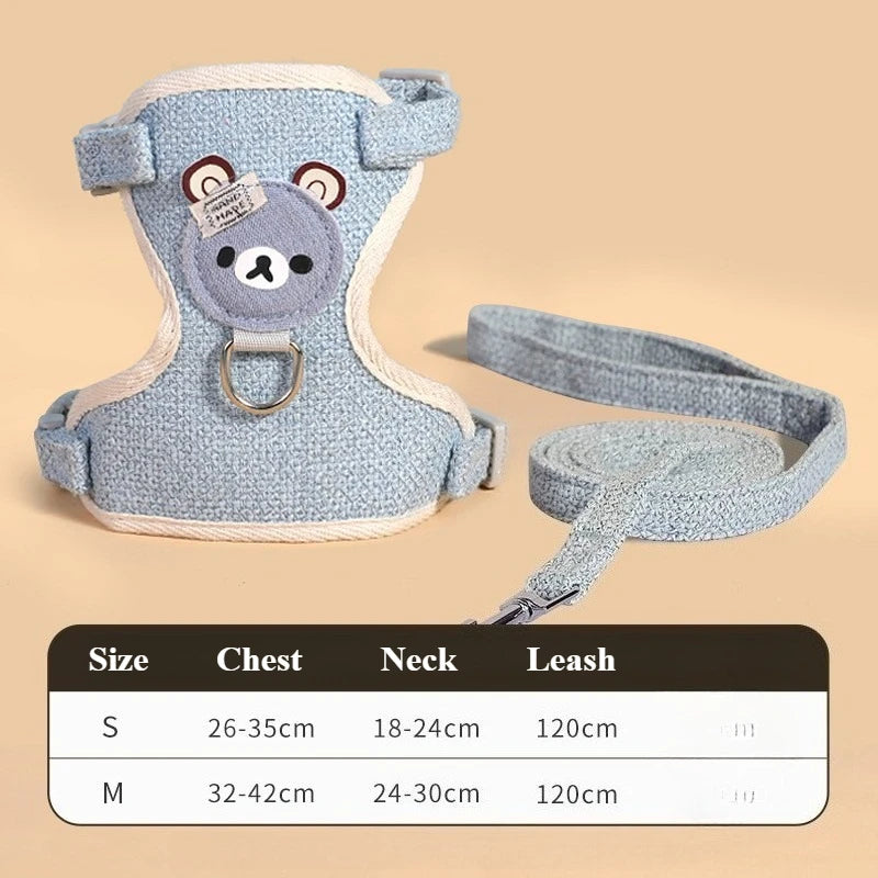 Undershirt Style Pet Leash Adjustable Cat Dog Harness Breathable Leash Convenient Pet Vest for Small Dog Cat Supplies
