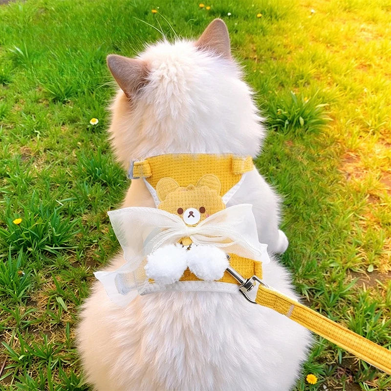 Undershirt Style Pet Leash Adjustable Cat Dog Harness Breathable Leash Convenient Pet Vest for Small Dog Cat Supplies