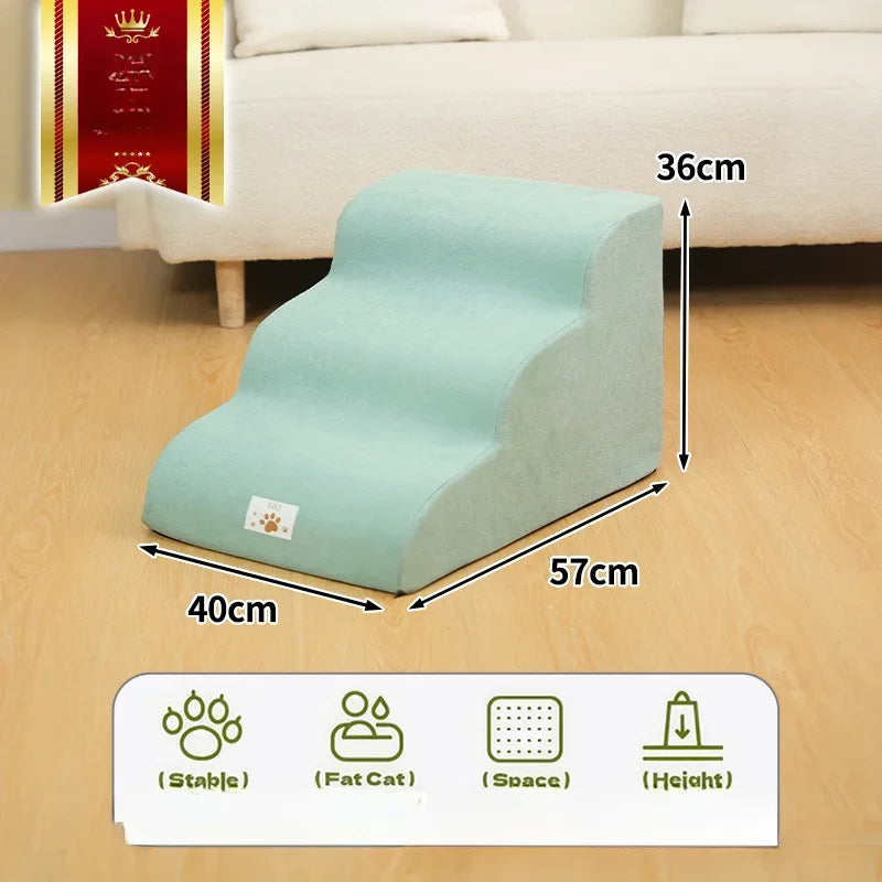 2024 Pet Ramp Dog Anti Slip Staircase Memory Sponge Detachable and Washable 3 Layer Dog and Cat Training Staircase Pet Supplies