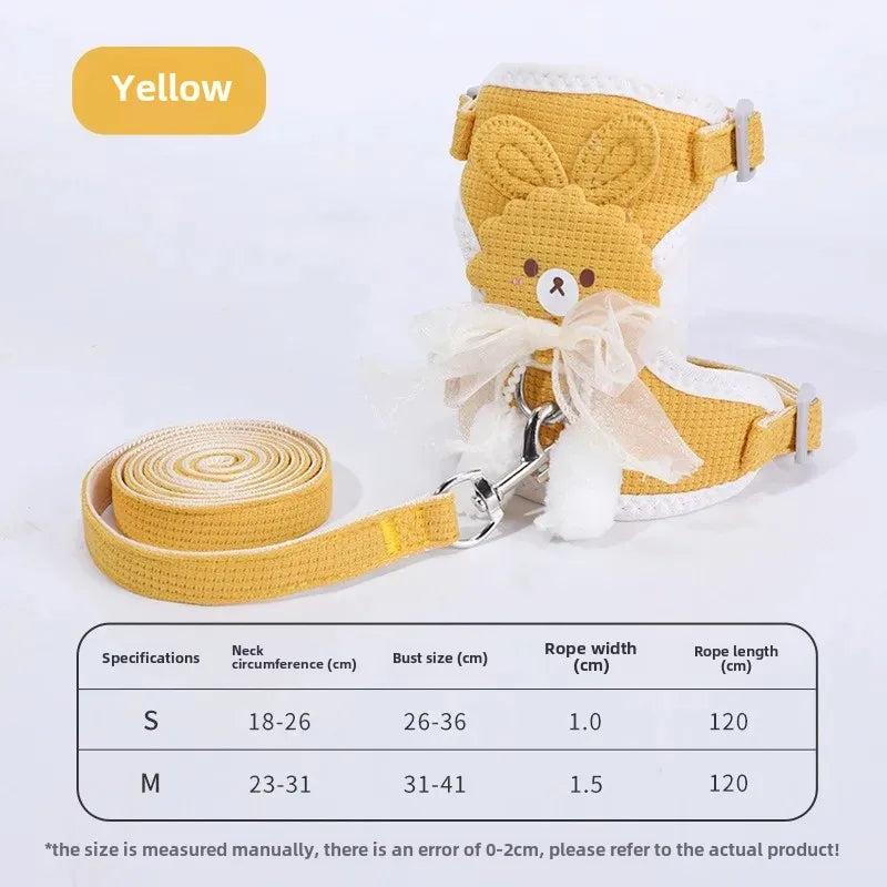 Undershirt Style Pet Leash Adjustable Cat Dog Harness Breathable Leash Convenient Pet Vest for Small Dog Cat Supplies