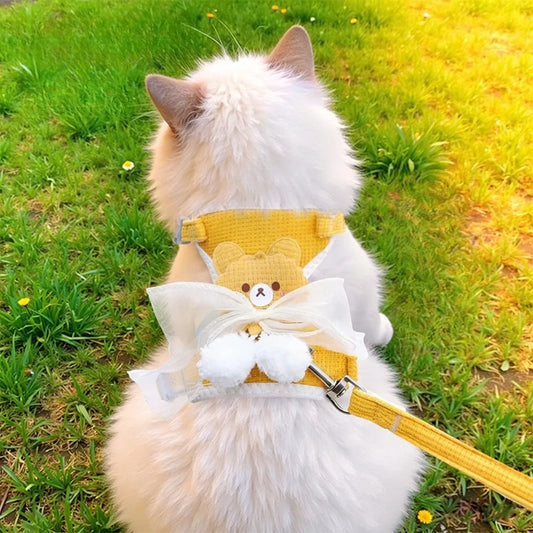 Undershirt Style Pet Leash Adjustable Cat Dog Harness Breathable Leash Convenient Pet Vest for Small Dog Cat Supplies