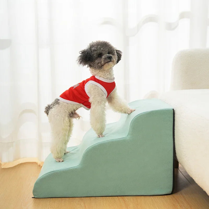 2024 Pet Ramp Dog Anti Slip Staircase Memory Sponge Detachable and Washable 3 Layer Dog and Cat Training Staircase Pet Supplies
