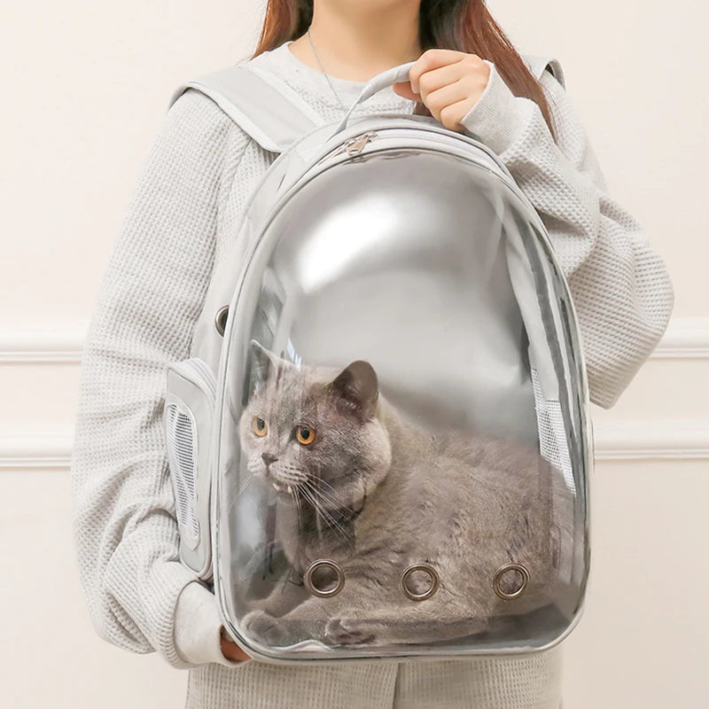 Pet Carrier Backpack Transparent Window Small Animal Puppy Cat Carrying Bag Breathable Outdoor Travel Backpack Pet Supplies