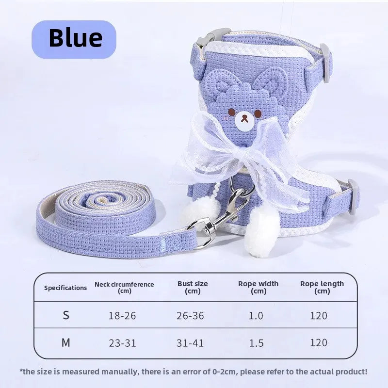 Undershirt Style Pet Leash Adjustable Cat Dog Harness Breathable Leash Convenient Pet Vest for Small Dog Cat Supplies