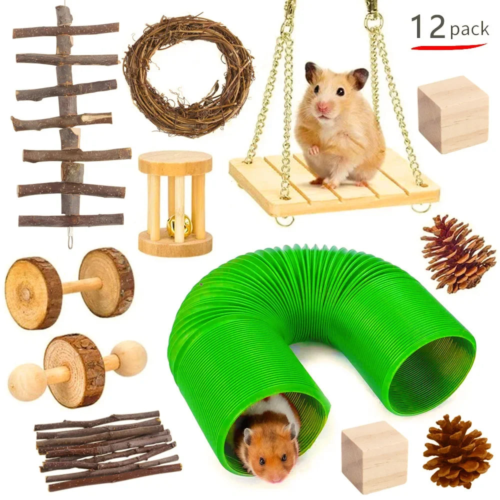 Nibble Nest™ Natural Wood Chew & Play Set