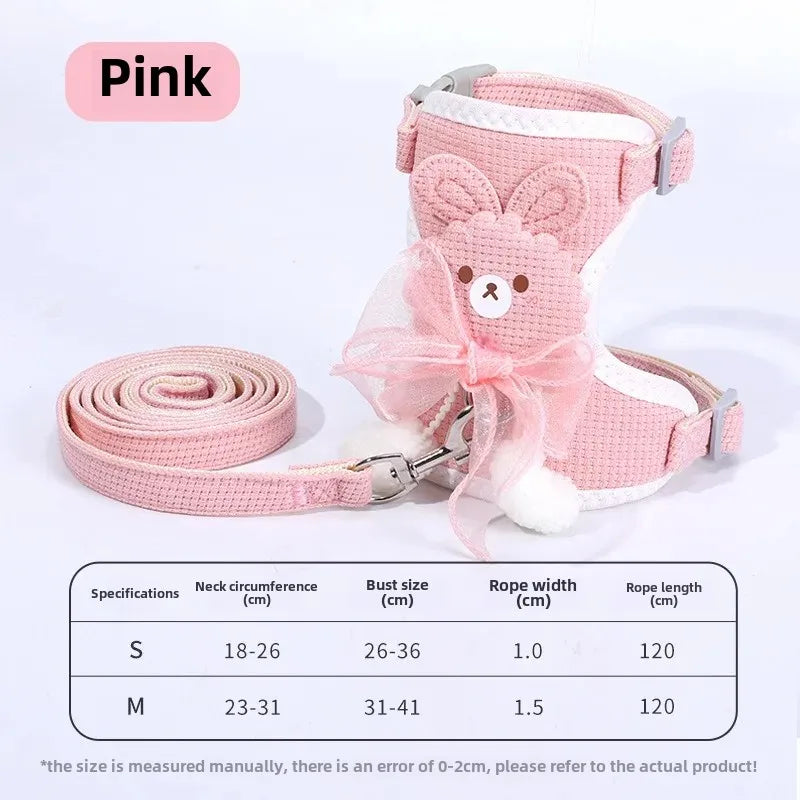 Undershirt Style Pet Leash Adjustable Cat Dog Harness Breathable Leash Convenient Pet Vest for Small Dog Cat Supplies