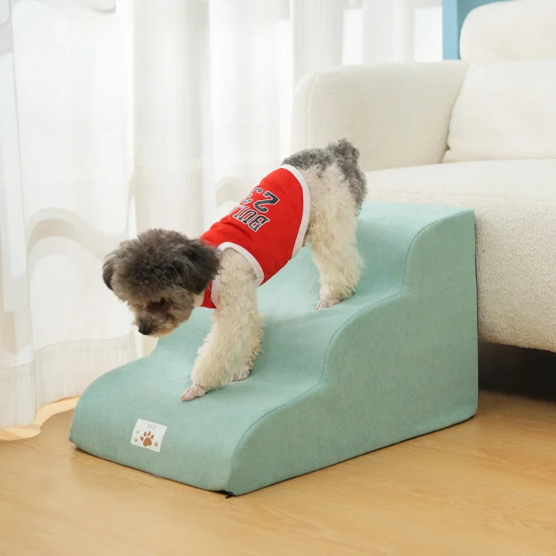 2024 Pet Ramp Dog Anti Slip Staircase Memory Sponge Detachable and Washable 3 Layer Dog and Cat Training Staircase Pet Supplies