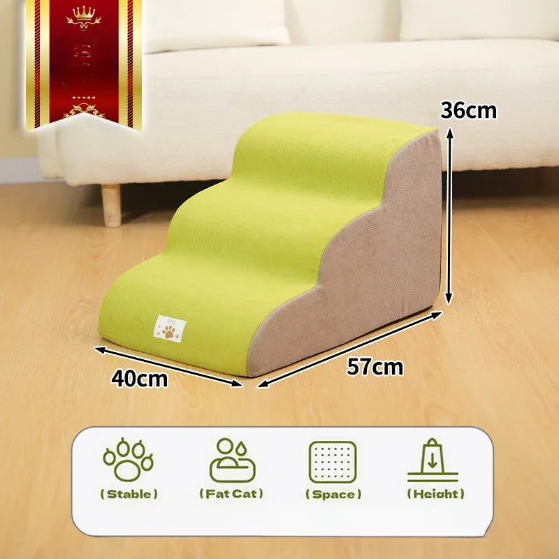2024 Pet Ramp Dog Anti Slip Staircase Memory Sponge Detachable and Washable 3 Layer Dog and Cat Training Staircase Pet Supplies